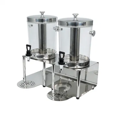 Dispensador de bebidas para Hotel, restaurante, tanques dobles, acero inoxidable, frío, caliente, jugo, té, cerveza, agua, Buffet